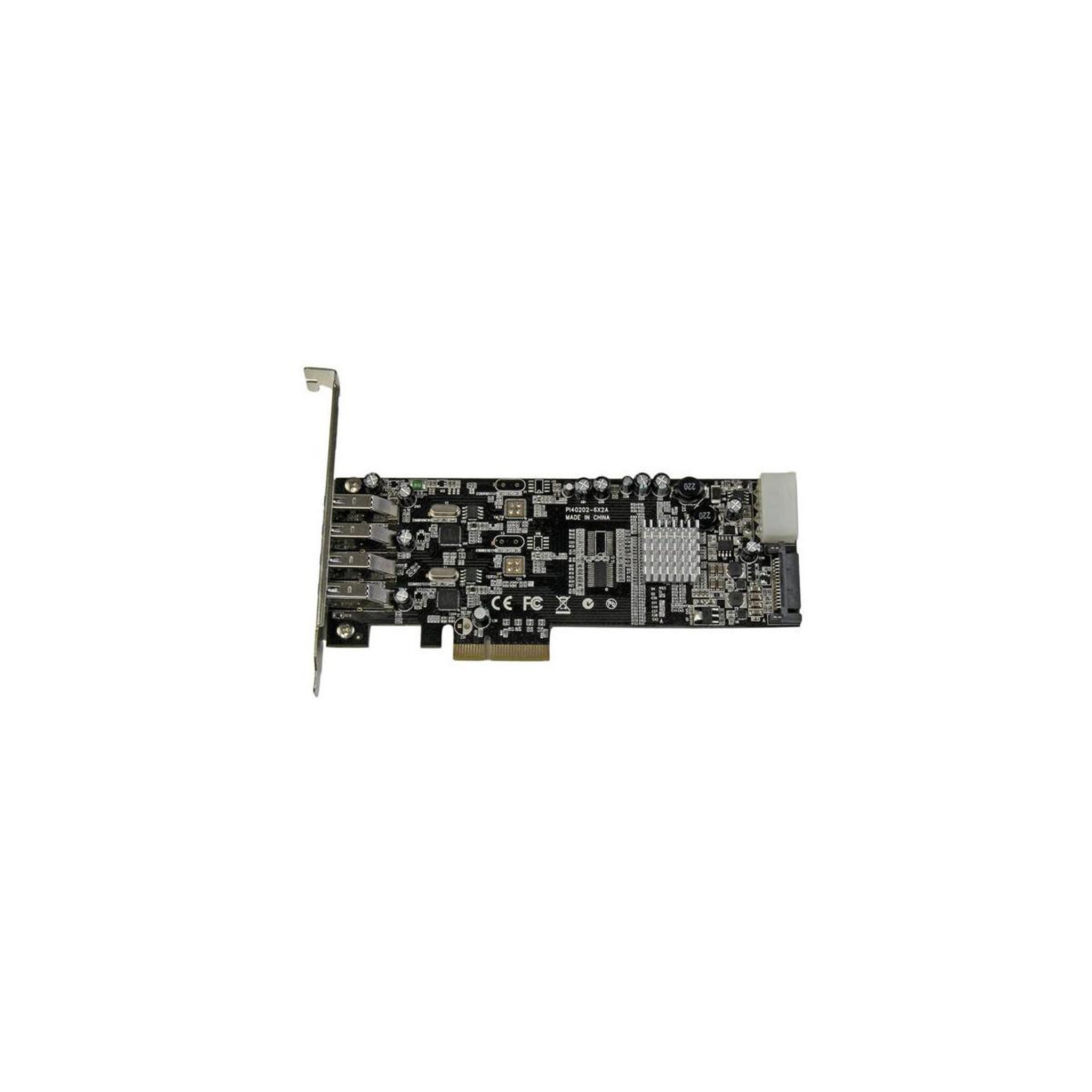 Voir la diapositive 3 : Startech StarTech.com Carte Contrôleur PCI Express vers 4 Ports USB 3.0 avec 2 voies dédiés de 5 Gb/s - UASP - Alim SATA / LP4