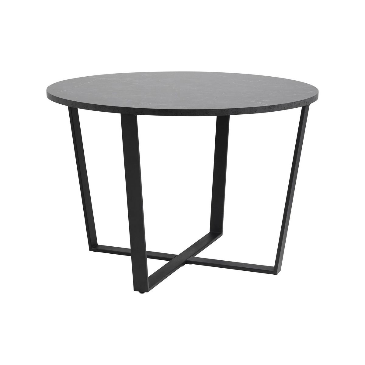 LISA DESIGN Aurora - table à manger ronde - effet marbre noir - 4 personnes