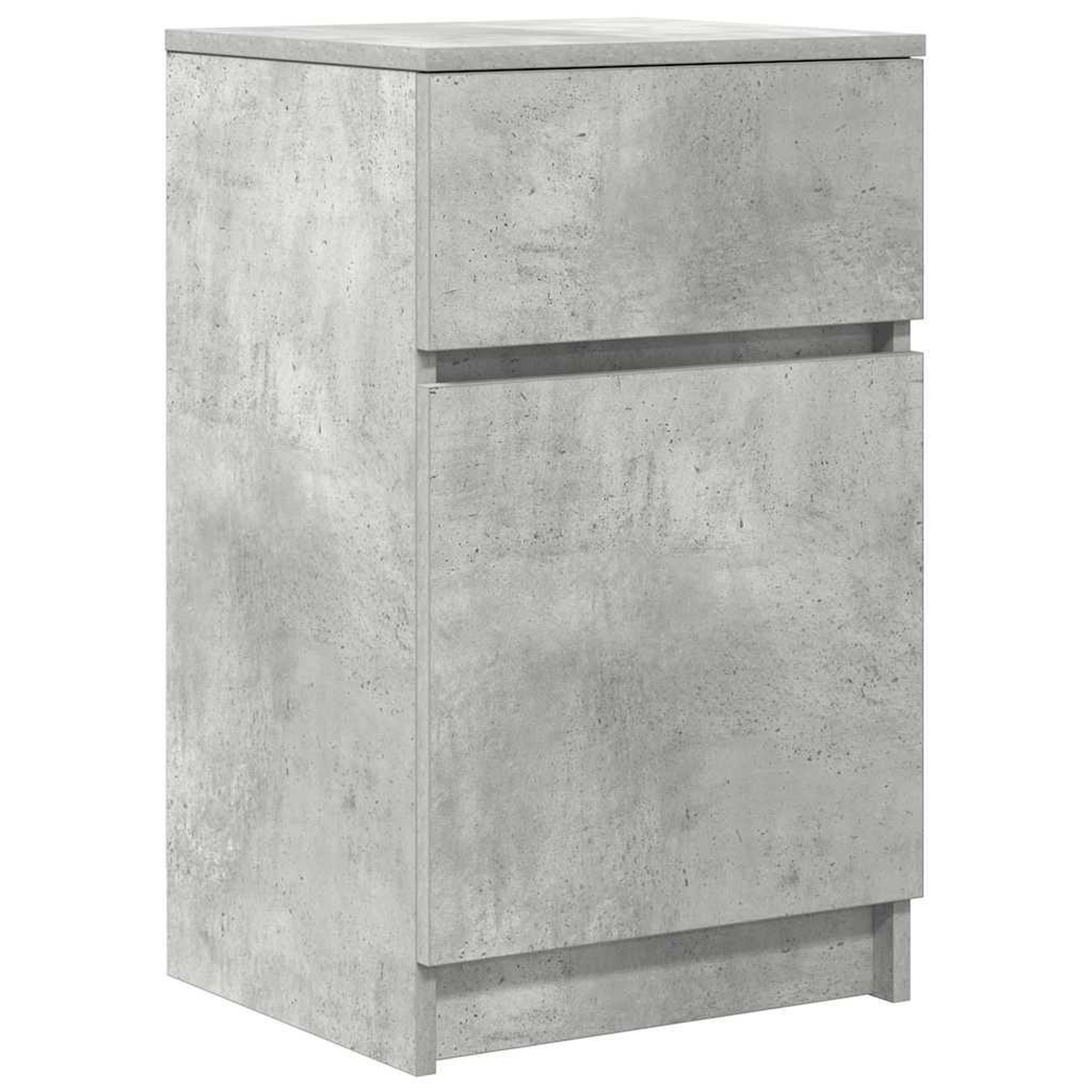 Voir la diapositive 2 : VIDAXL Table de chevet gris beton 39x35x65 cm bois d'ingenierie