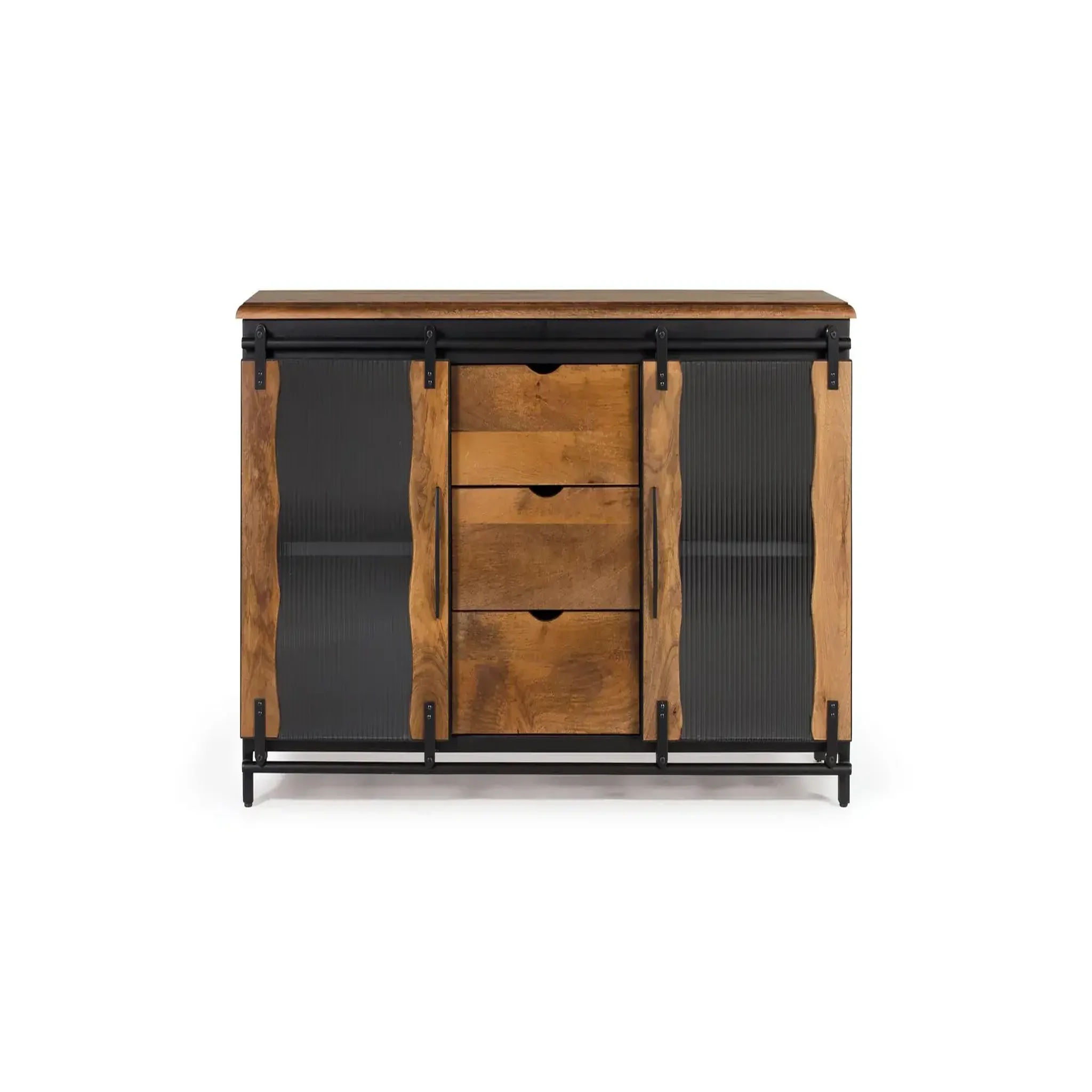 GINER Y COLOMER SL Buffet en bois de manguier et métal 150cm style industriel