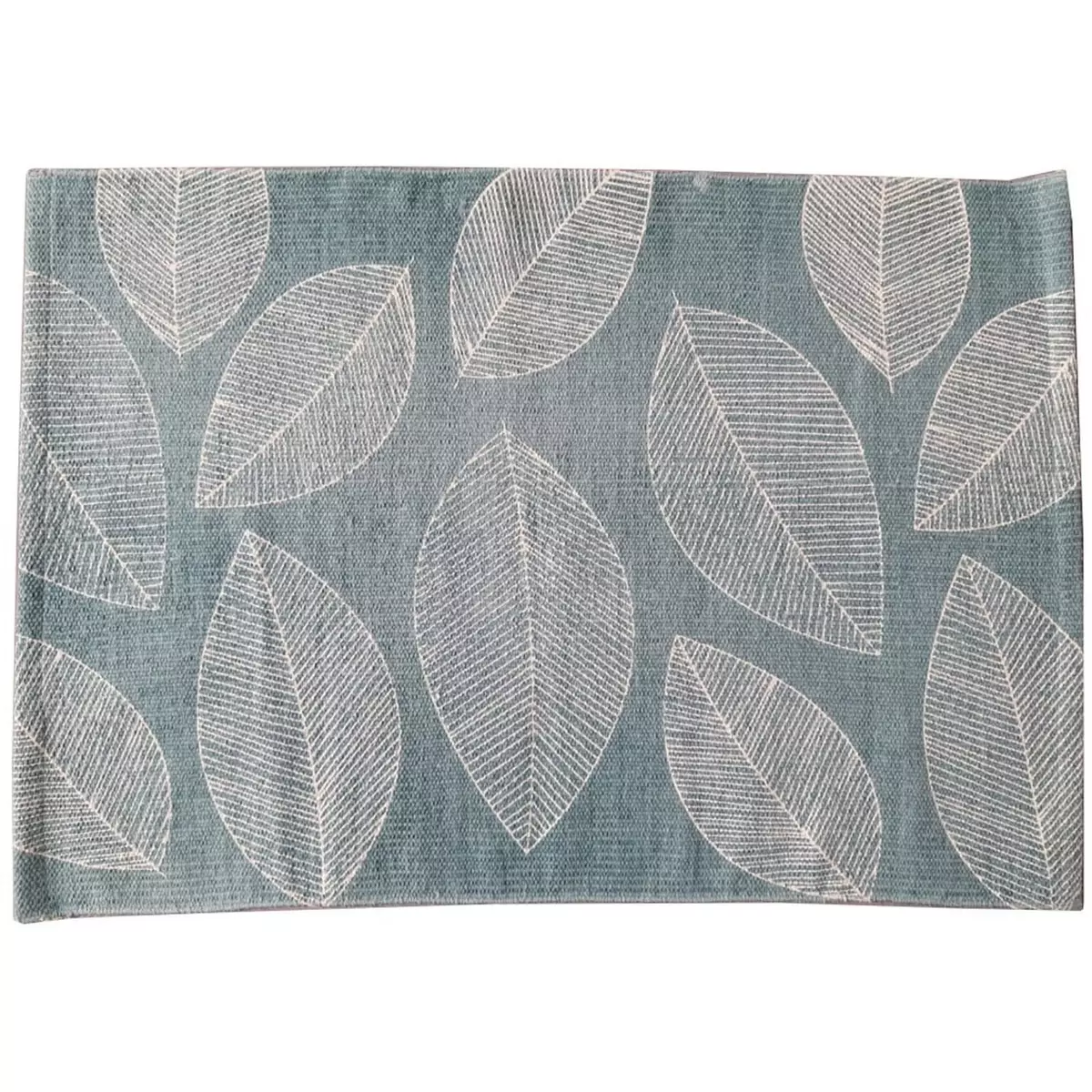 Tapis rectangle fantaisie en coton motif feuilles MIKADO