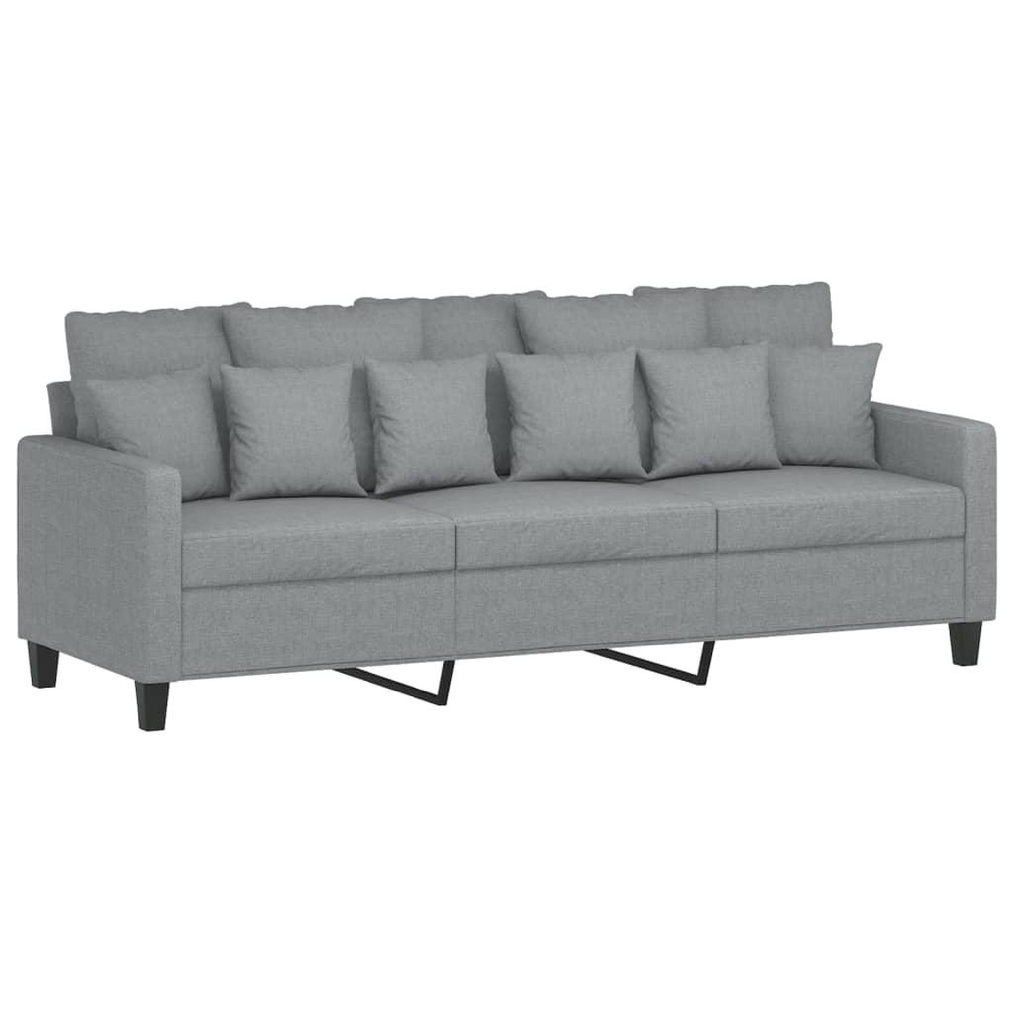 Voir la diapositive 4 : VIDAXL Ensemble de canapes 3 pcs coussins gris clair tissu