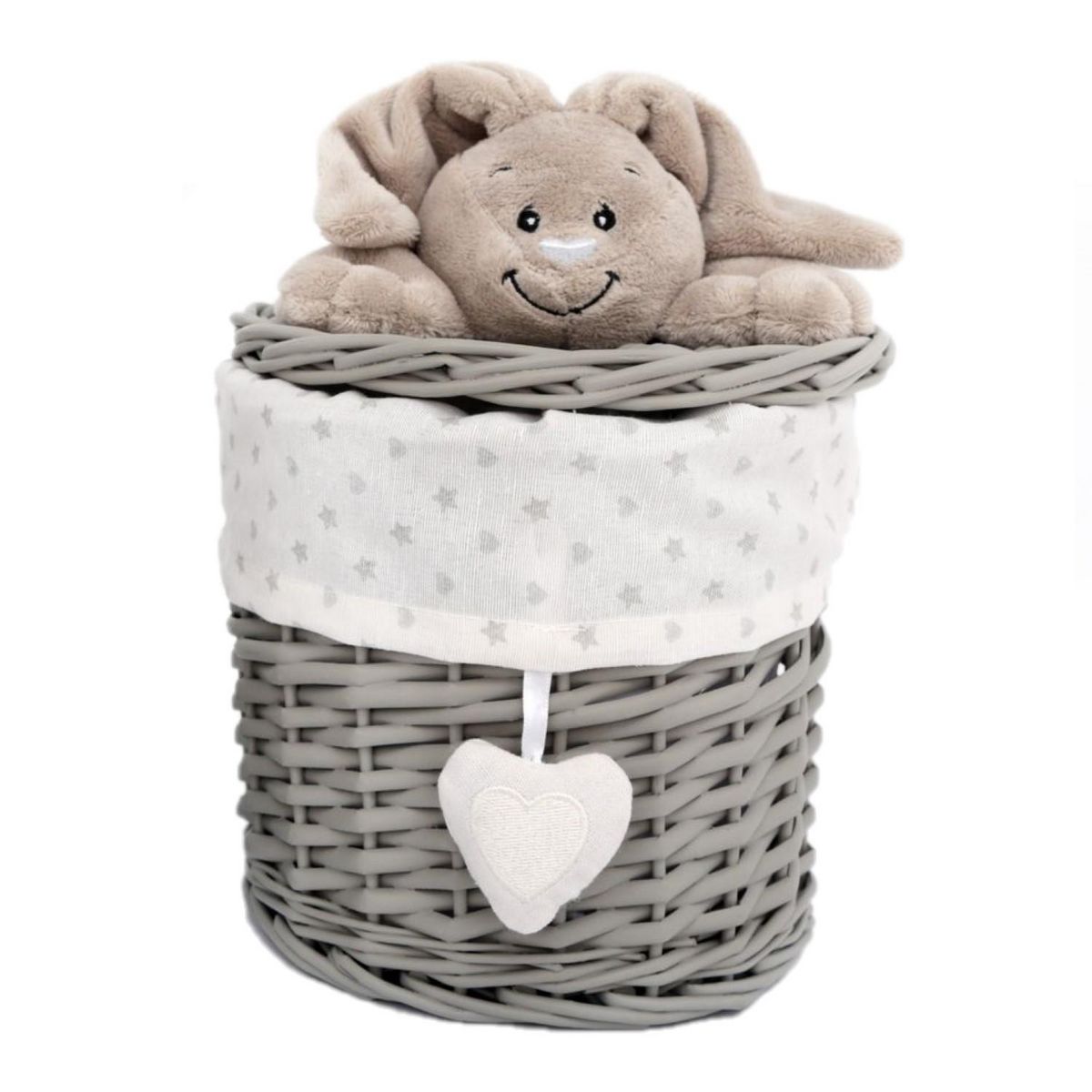 HEART OF THE HOME Panier de rangement en bois enfant Kidy - Lapin - Gris
