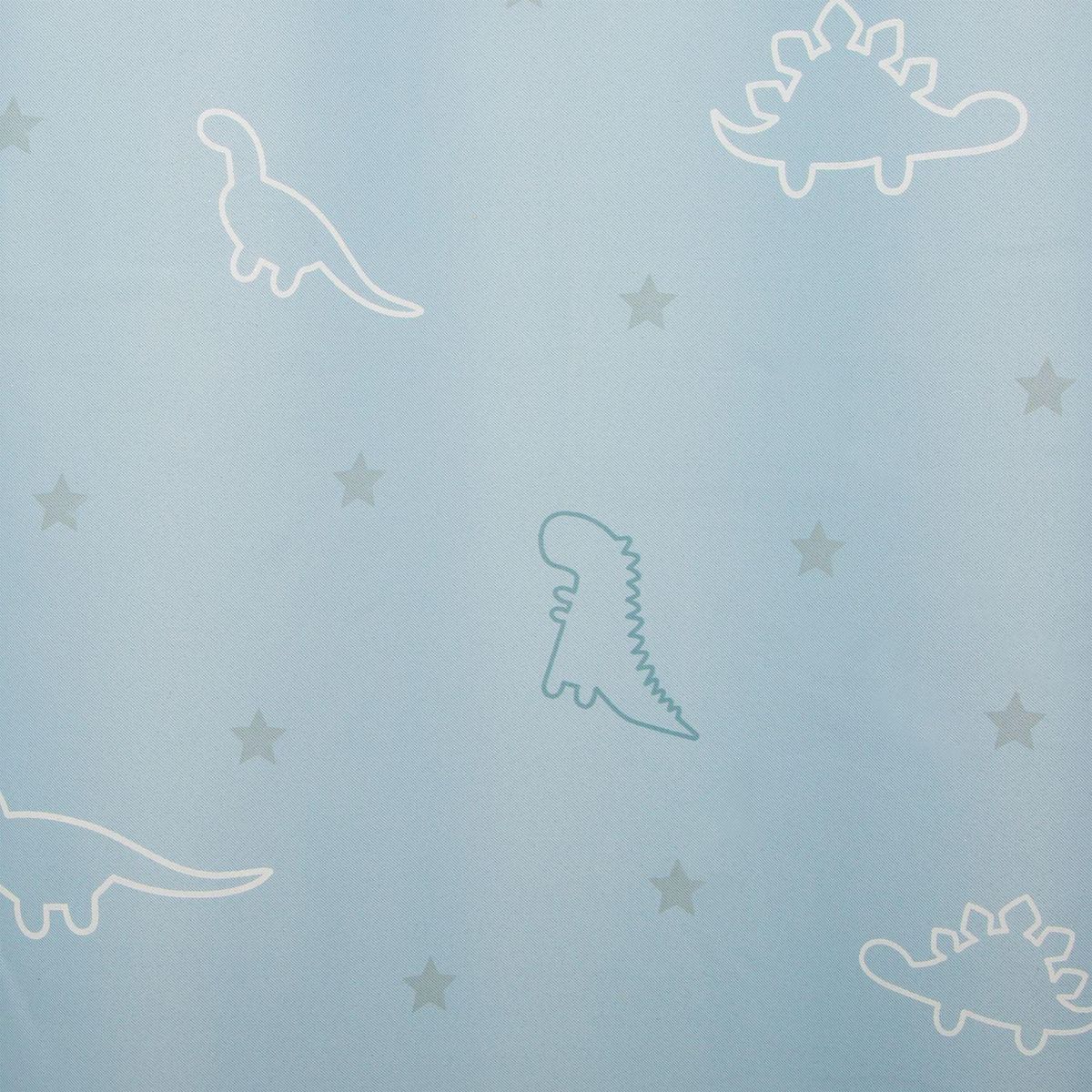 TOILINUX Lot de 2 Rideaux occultants phosphorescent pour enfant Dinosaure - 140 x 250 cm - Bleu