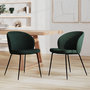 Voir la diapositive 5 : Rendez vous déco Lot de 2 chaises vertes en tissu bouclette et pied en métal-Groom