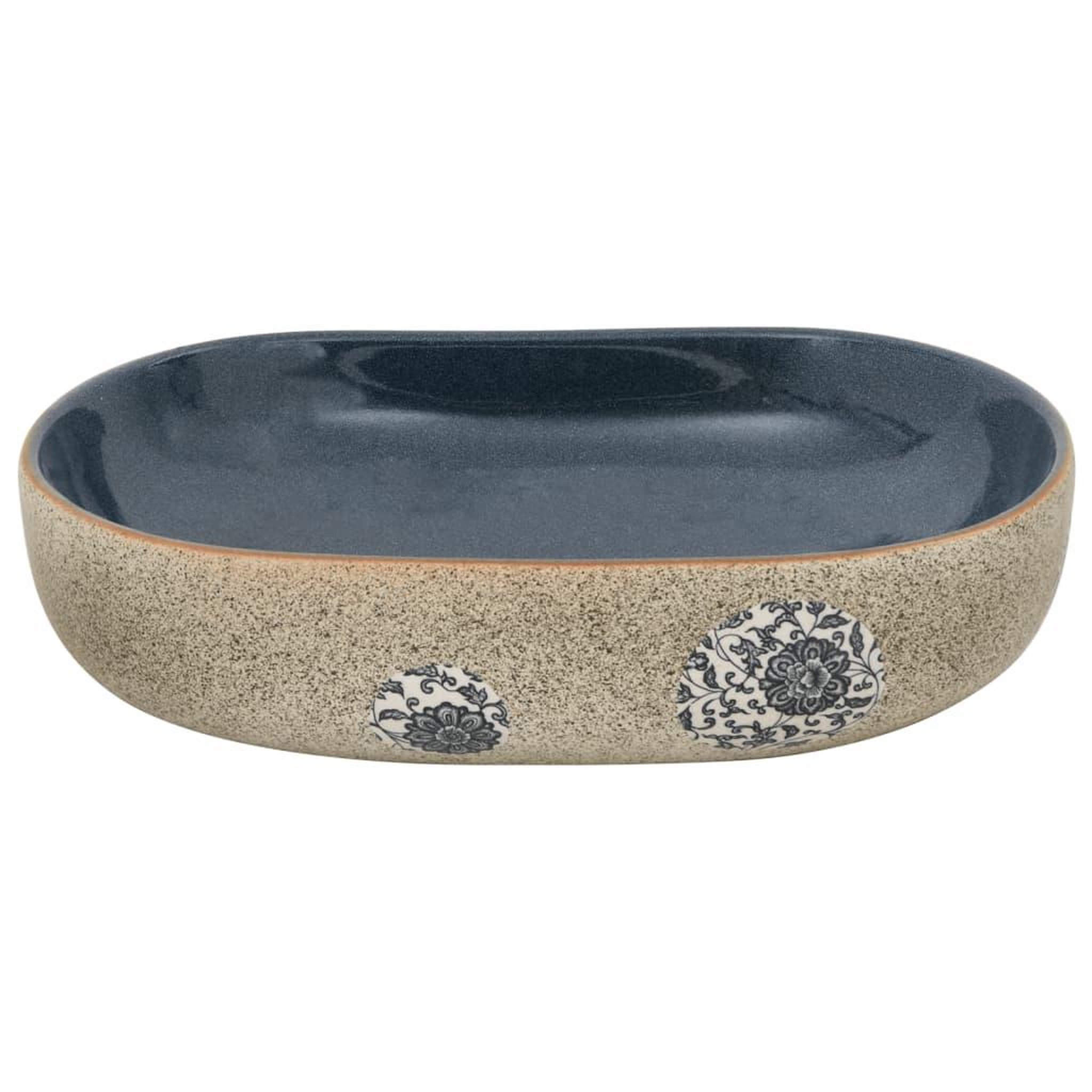 Voir la diapositive 4 : VIDAXL Vasque a poser sable et bleu ovale 59x40x14 cm ceramique