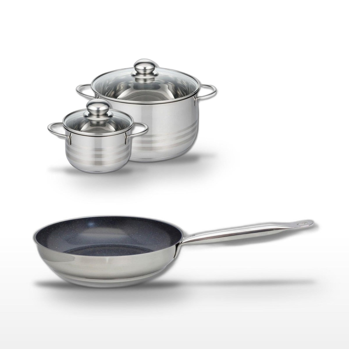 ELO Lot Poêle 28cm et 2 Faitouts 14/24cm Elo Profi Therm Platinum