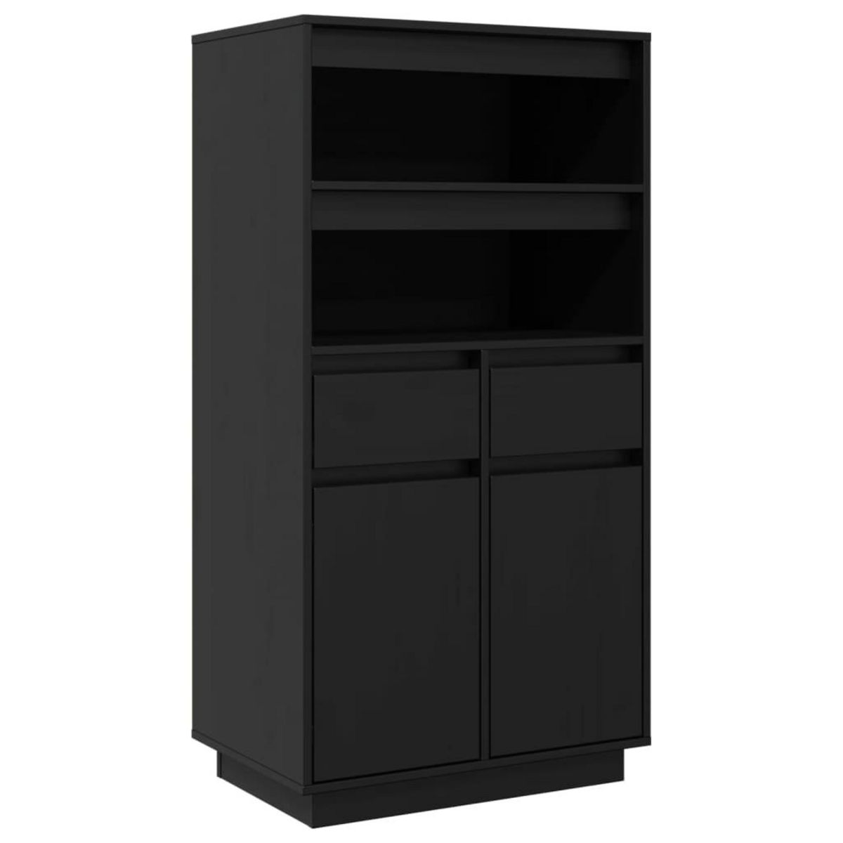VIDAXL Buffet haut Noir 60x40x116,5 cm Bois massif de pin