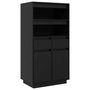 Voir la diapositive 2 : VIDAXL Buffet haut Noir 60x40x116,5 cm Bois massif de pin