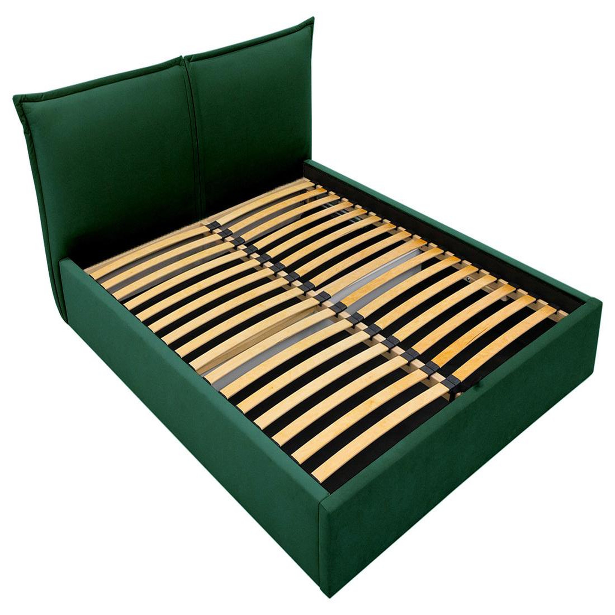 Voir la diapositive 3 : BEST MOBILIER John - lit coffre - 160x200 cm - en velours - sommier inclus