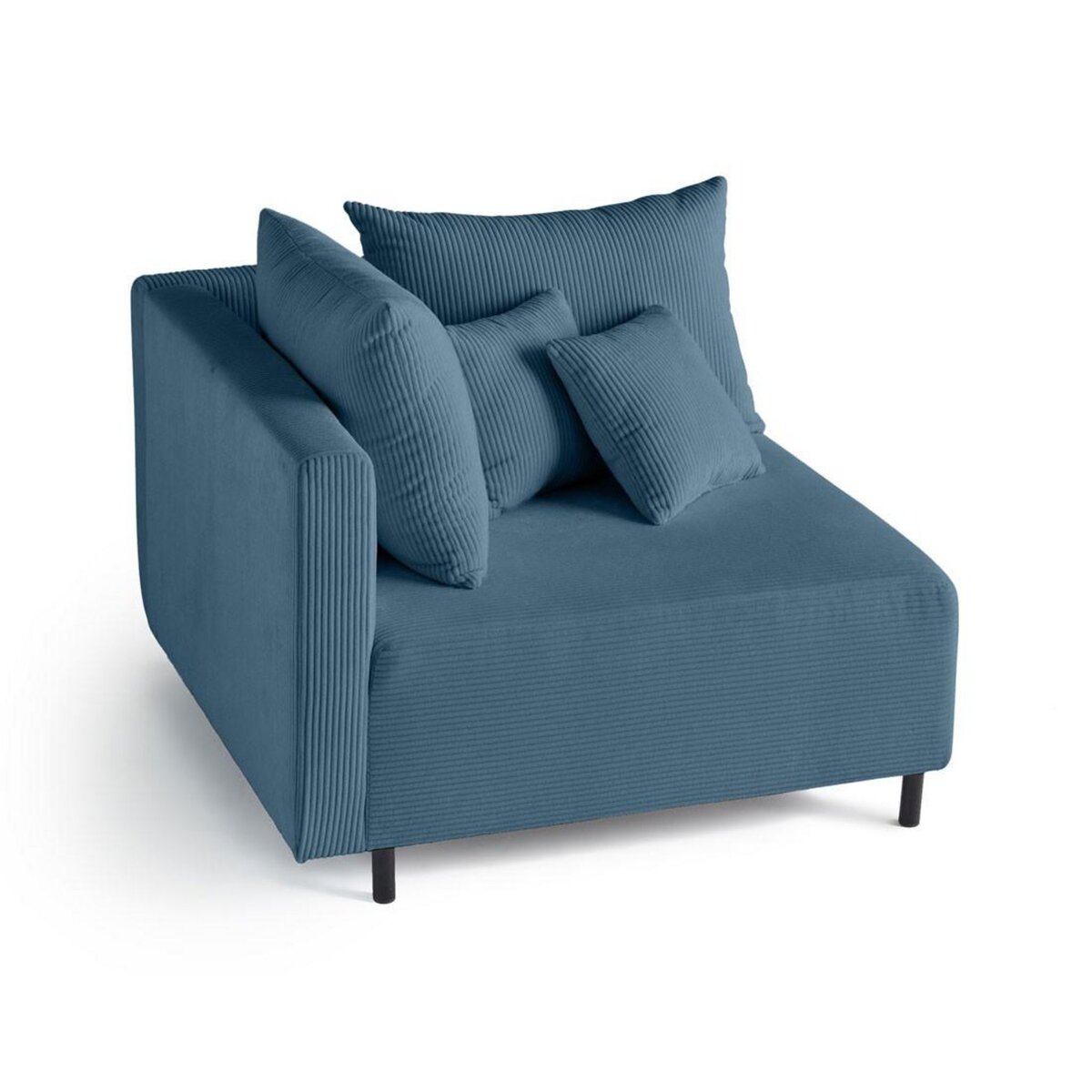 LISA DESIGN Edinburg - module d'assise d'angle gauche - en velours côtelé