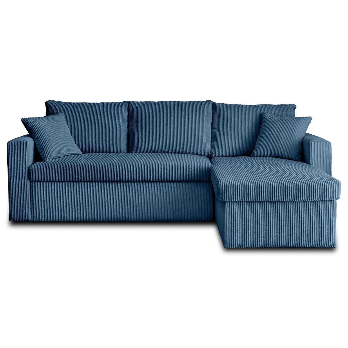 BEST MOBILIER Cyrus - canapé d'angle réversible 4 places - convertible avec coffre - en velours côtelé