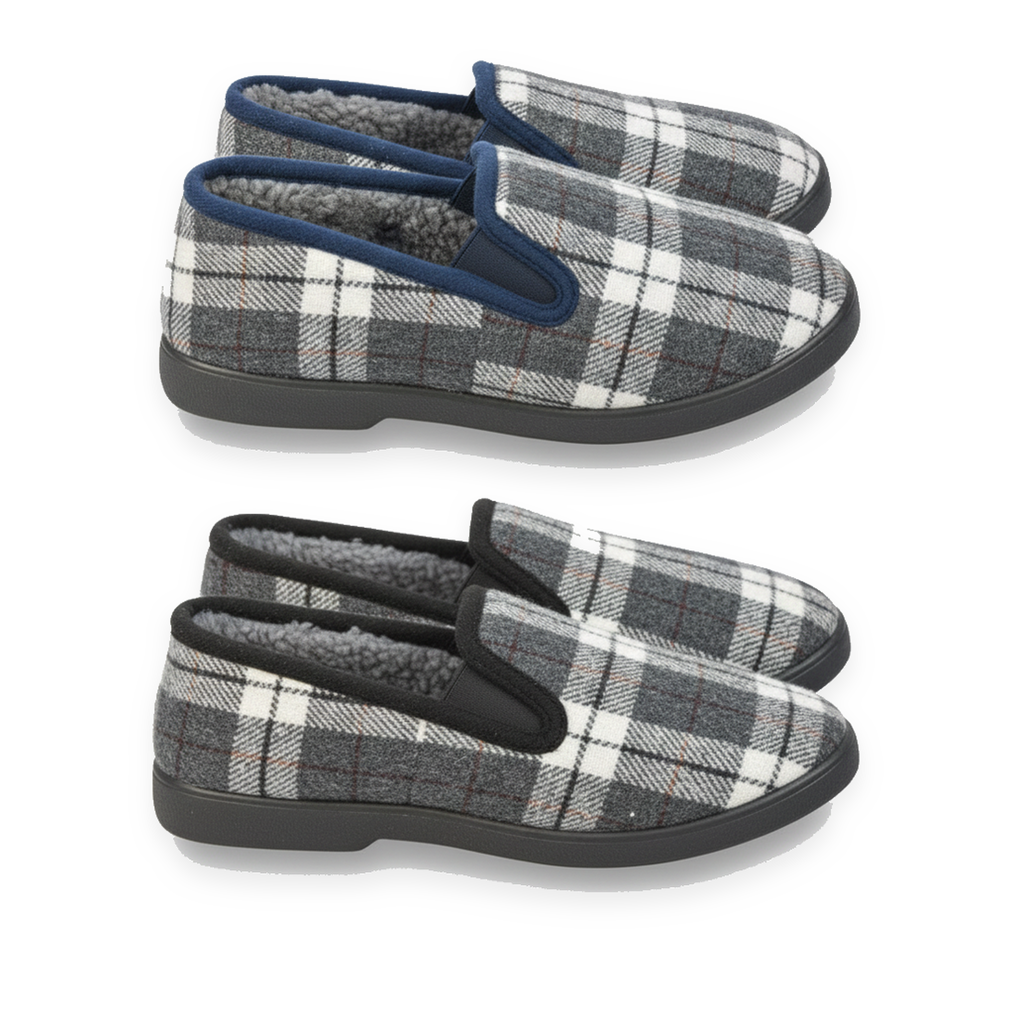 Voir la diapositive 3 : OZABI Ozabi pantoufles charentaises homme pack de 2 paires semelle antidérapante