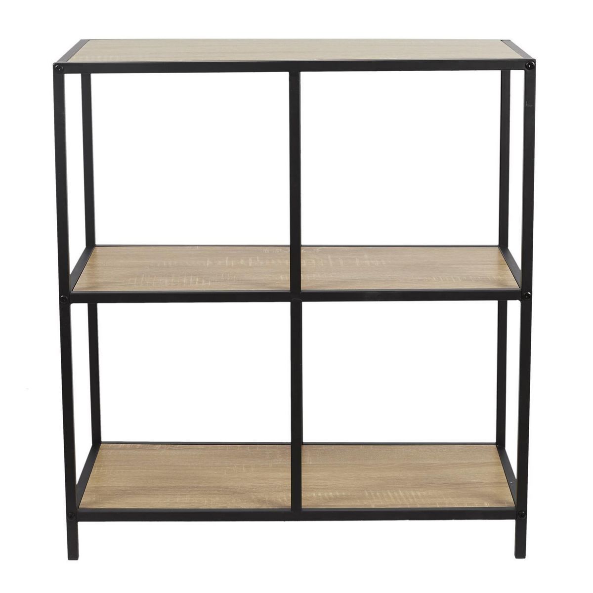 The Home Deco Factory Etagère 4 cases Kalo en bois et métal - Marron et noir