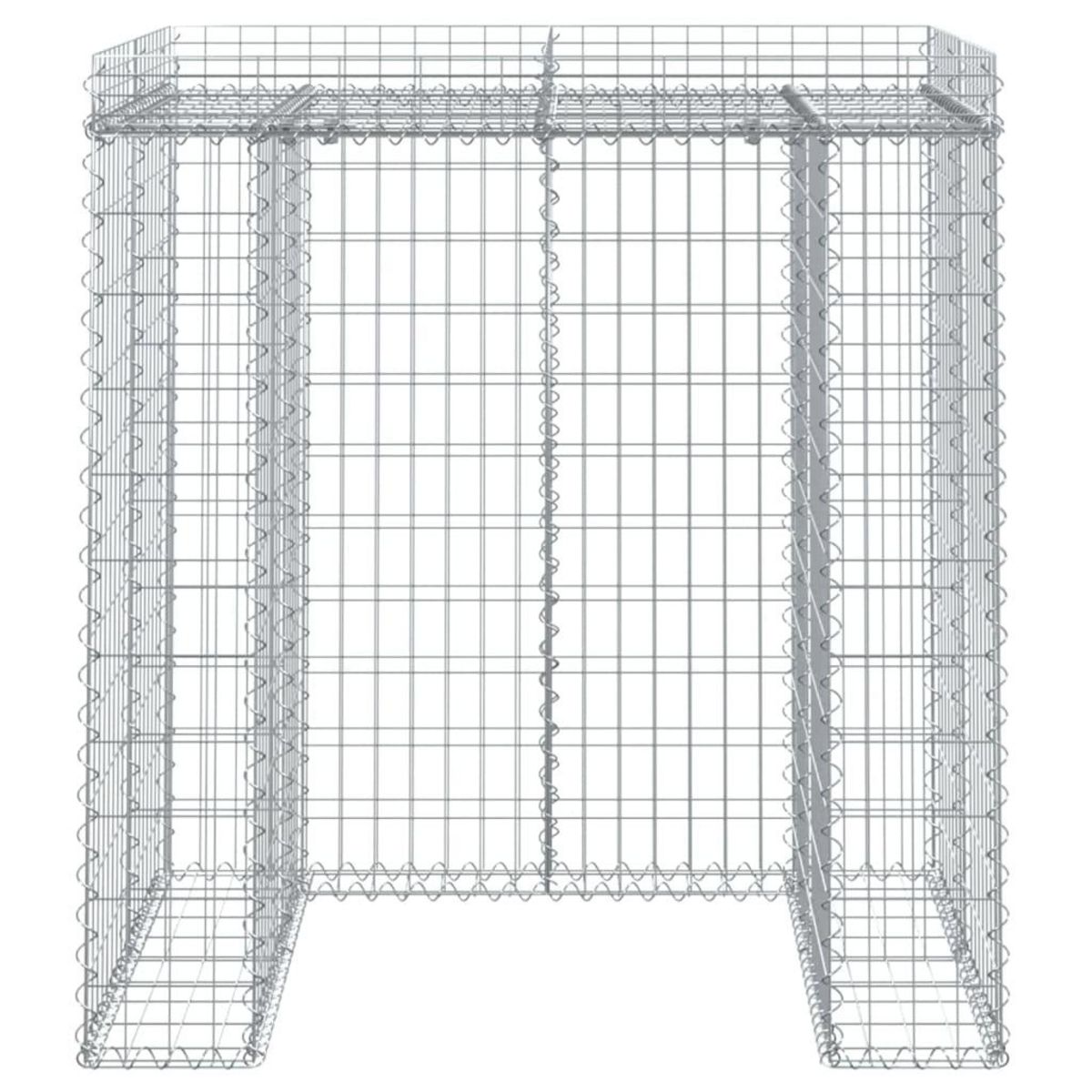 VIDAXL Mur de gabion pour poubelle 110x91x120 cm fer galvanise