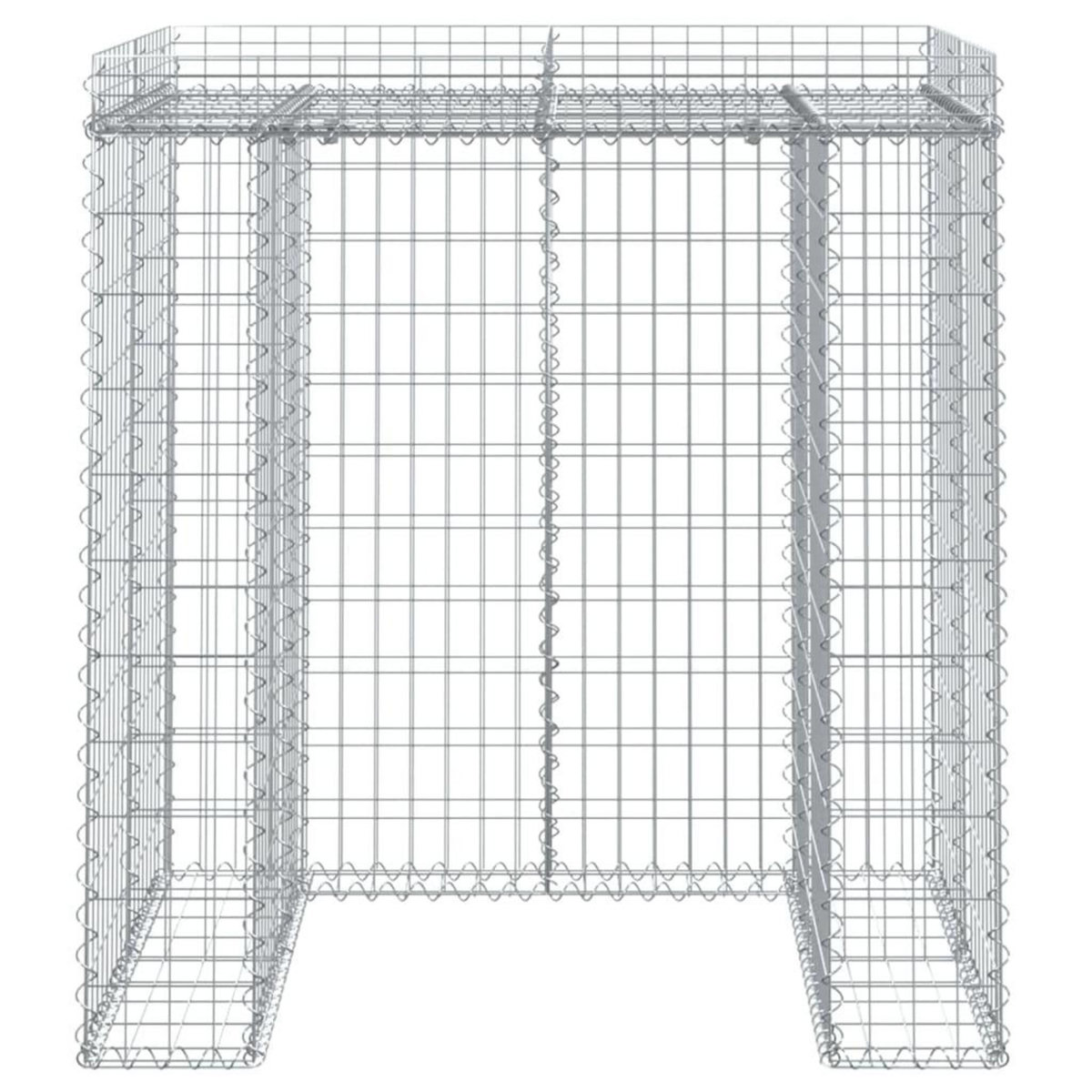 VIDAXL Mur de gabion pour poubelle 110x91x120 cm fer galvanise