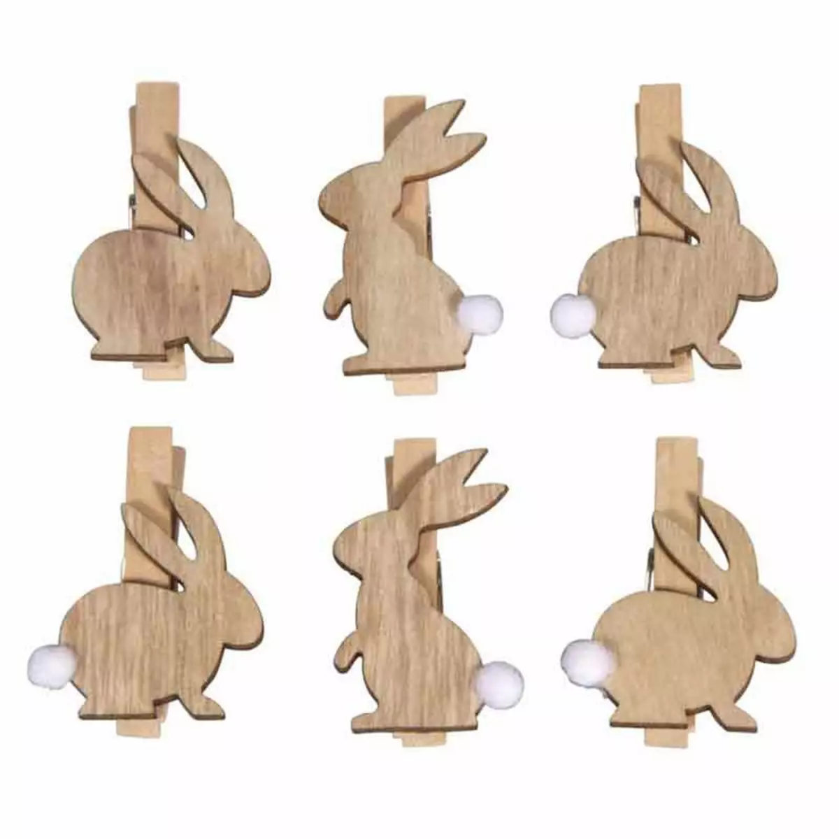 Rayher Pinces à linge en bois 3,5 x 2,5 cm - Lapins