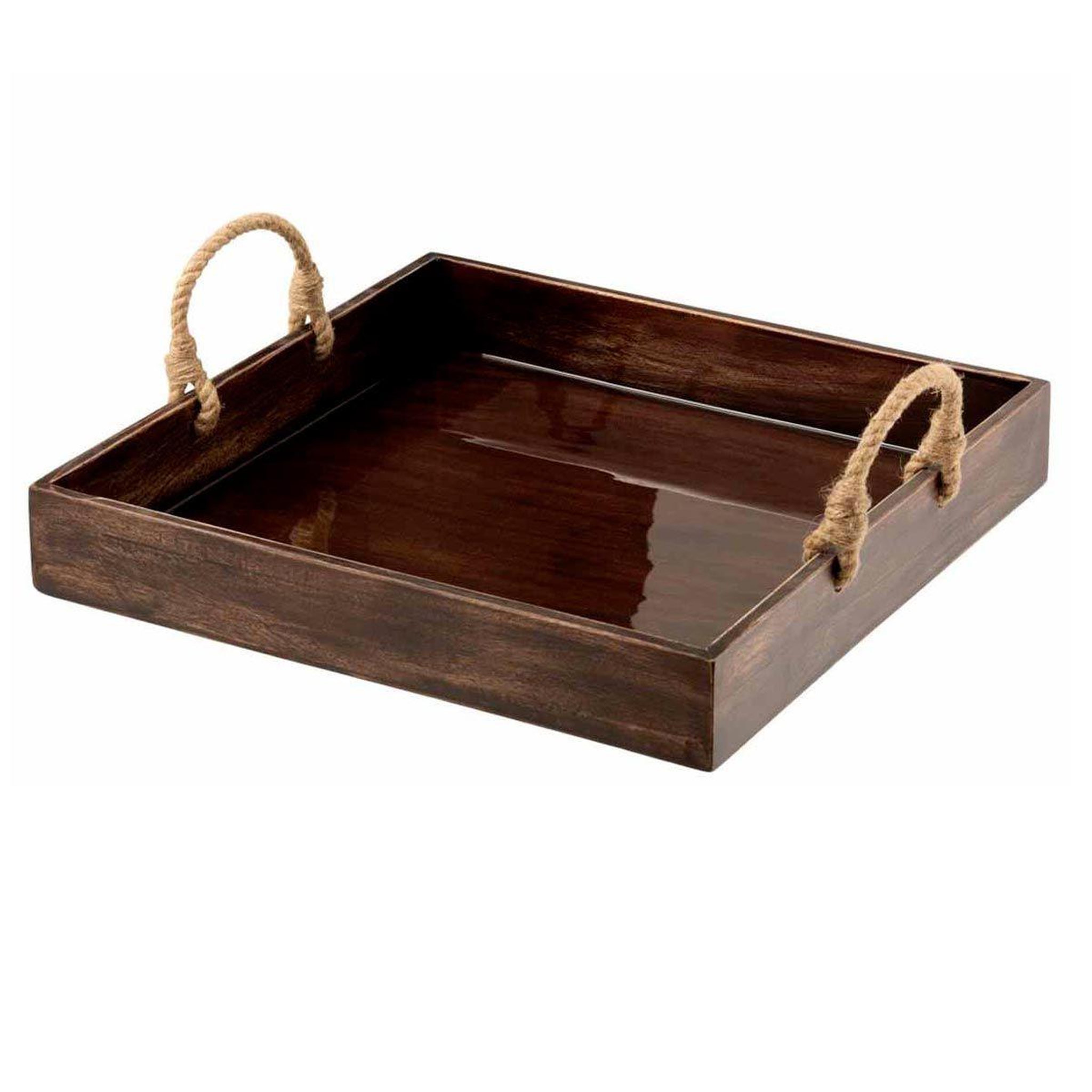 Voir la diapositive 1 : J-LINE Plateau de présentation en bois  pyra  52cm marron