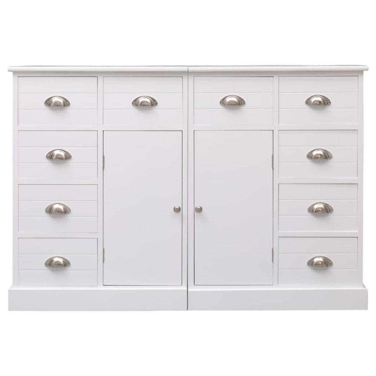 VIDAXL Buffet avec 10 tiroirs Blanc 113x30x79 cm Bois