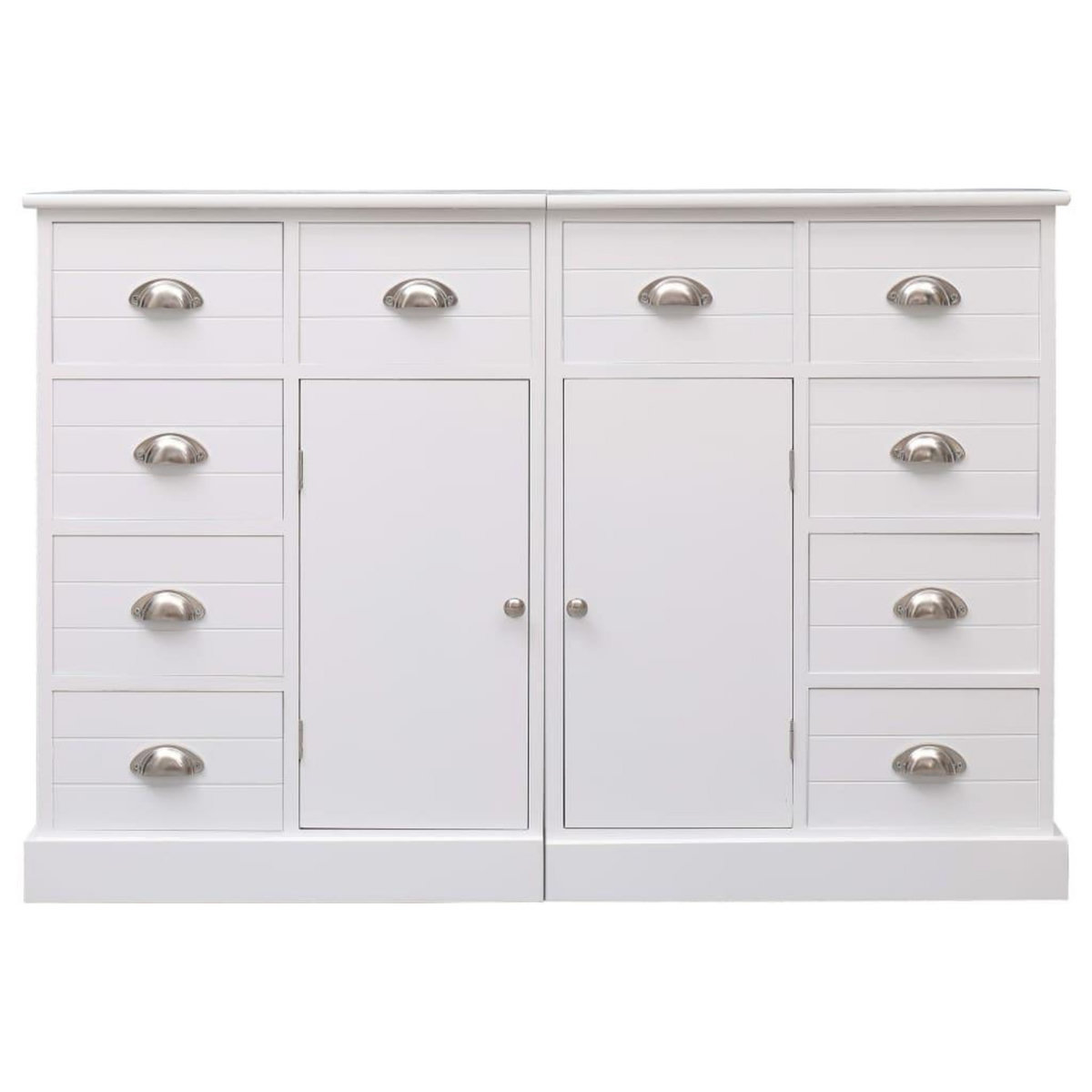 VIDAXL Buffet avec 10 tiroirs Blanc 113x30x79 cm Bois