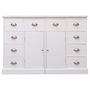 Voir la diapositive 2 : VIDAXL Buffet avec 10 tiroirs Blanc 113x30x79 cm Bois
