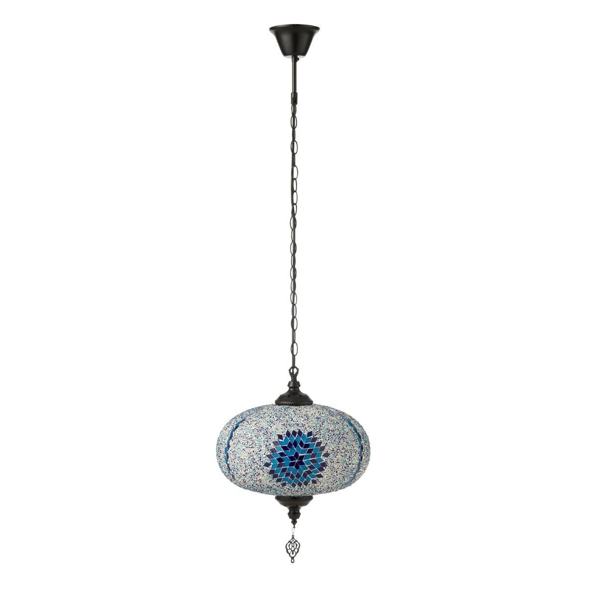 J-LINE Lampe suspension mosaïque  neal  30cm bleu