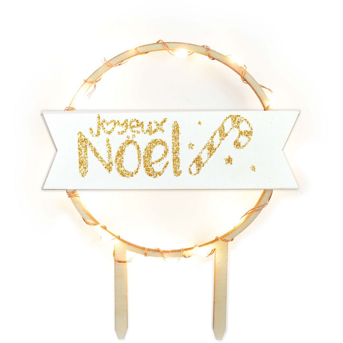 Cake topper led Joyeux noel