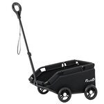 PAWHUT Poussette chien chariot 4 roues pliable avec poignée multidirectionnelle - nombreux équipements - noir