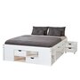 Voir la diapositive 1 : Lit multi-rangements en pin massif 160x200cm SLEEP