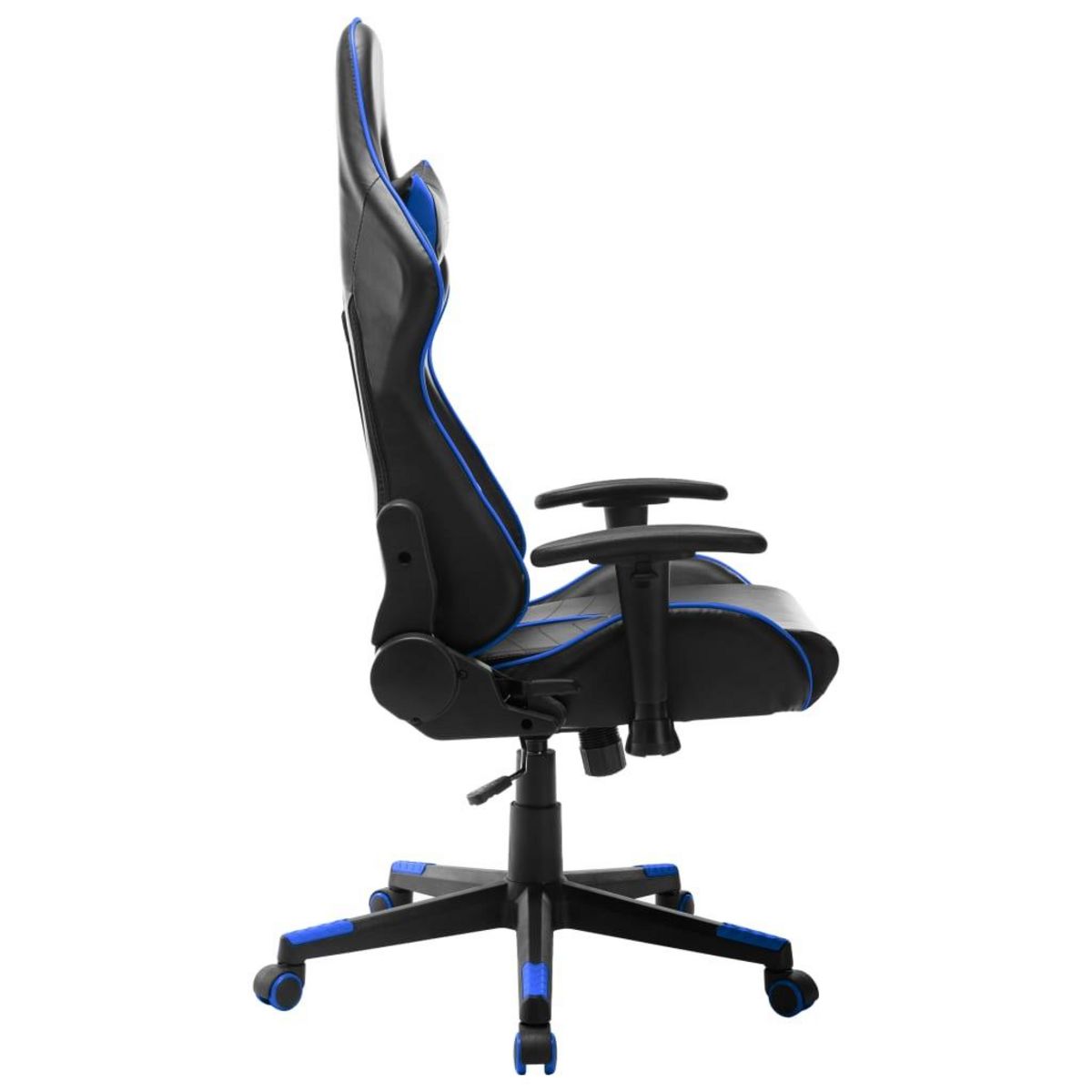 VIDAXL Chaise de jeu Noir et bleu Cuir artificiel