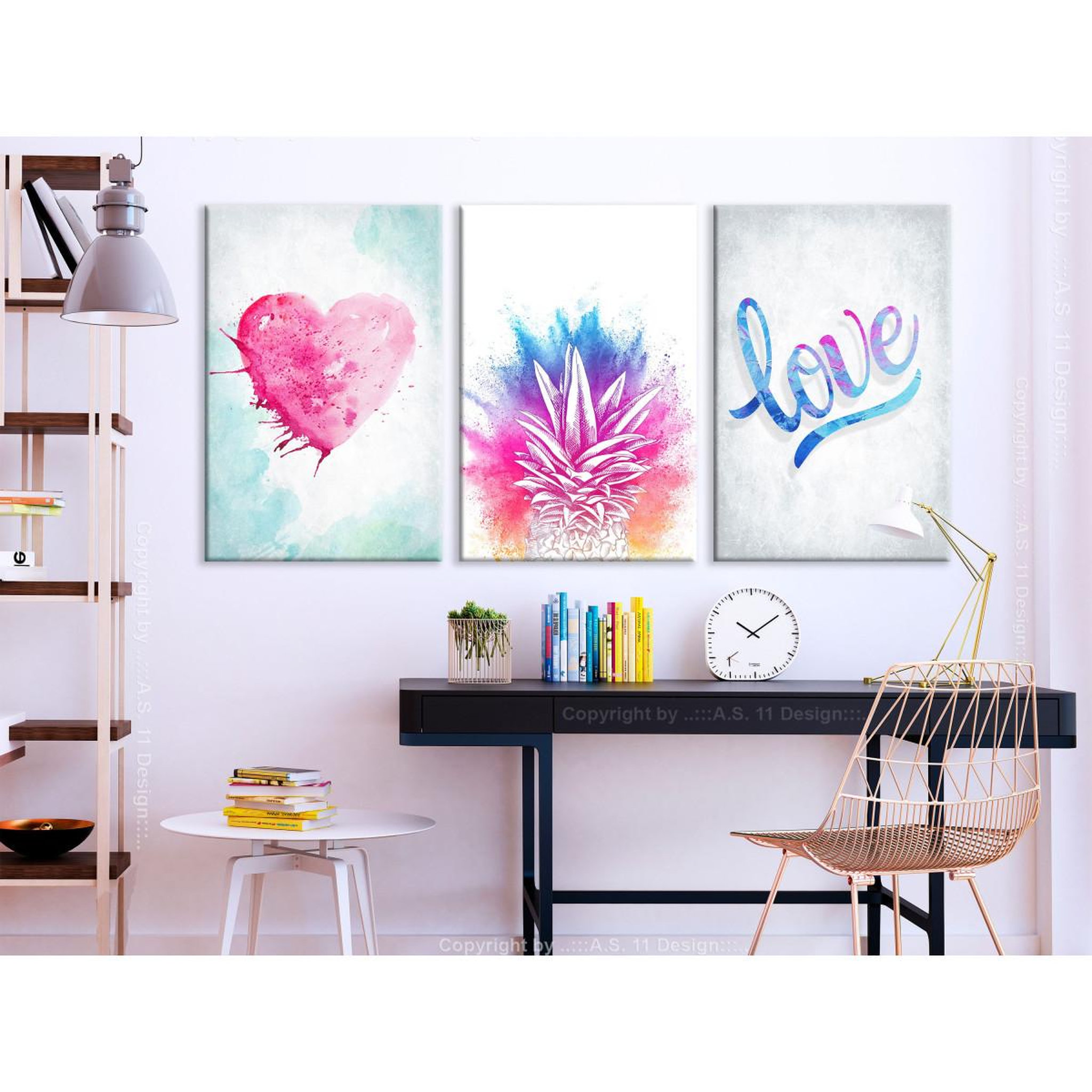 Voir la diapositive 2 : Paris Prix Tableau imprimé  tropical dust 3 panneaux  60x120cm