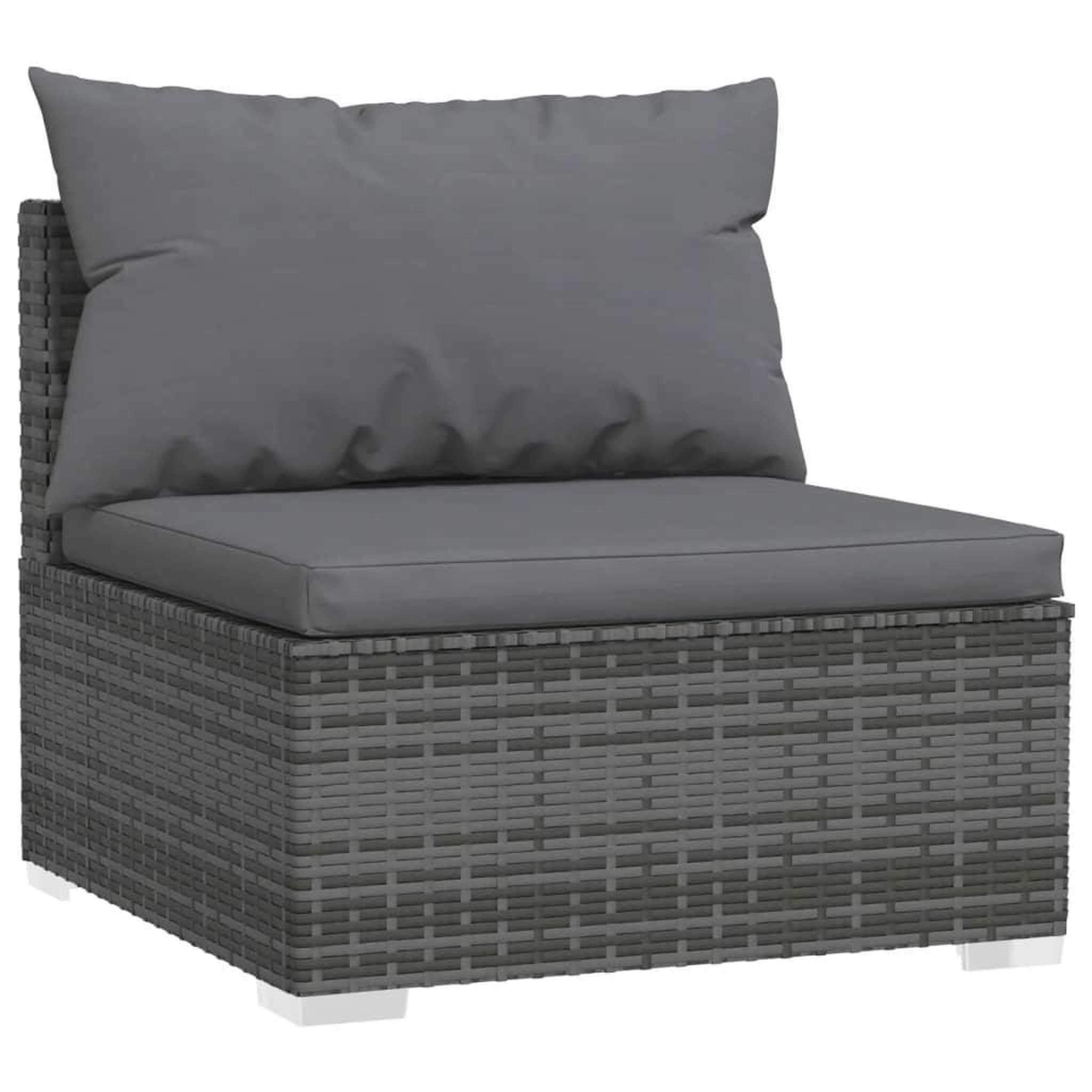 Voir la diapositive 3 : VIDAXL Salon de jardin 2 pcs avec coussins Resine tressee Gris