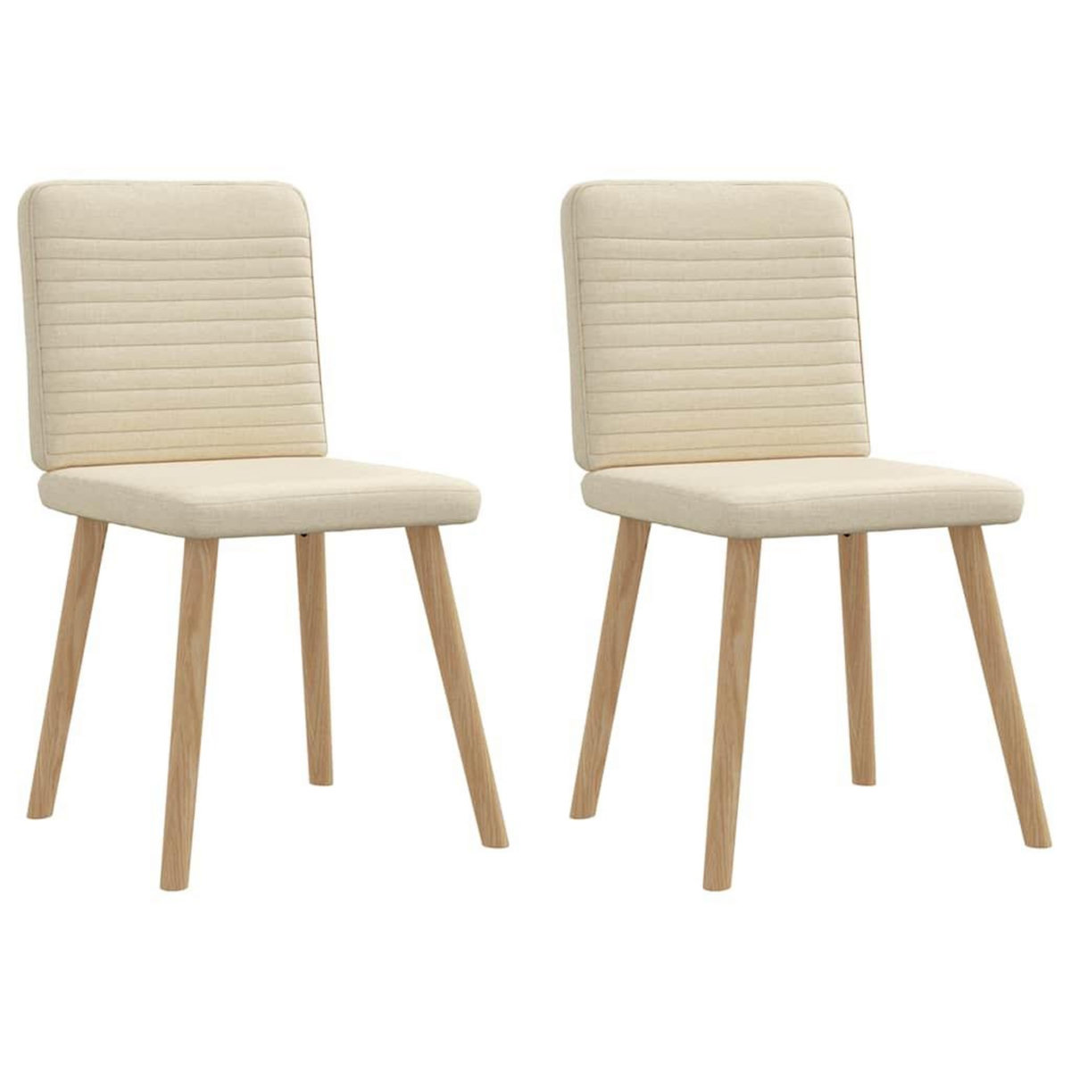 VIDAXL Chaises a manger lot de 2 creme tissu