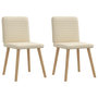 Voir la diapositive 1 : VIDAXL Chaises a manger lot de 2 creme tissu