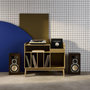 Voir la diapositive 3 : SWEEEK Meuble vinyle vintage décor bois. Dune. L 100 x l 48 x H 81.5cm