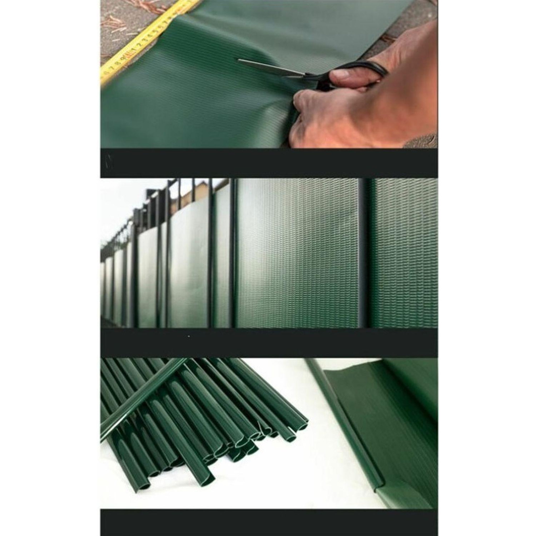 Voir la diapositive 4 : TOILINUX Brise Vue Occultant Clôture en PVC 450 g/m² - 70 m x 19 cm - 70 clips de montage