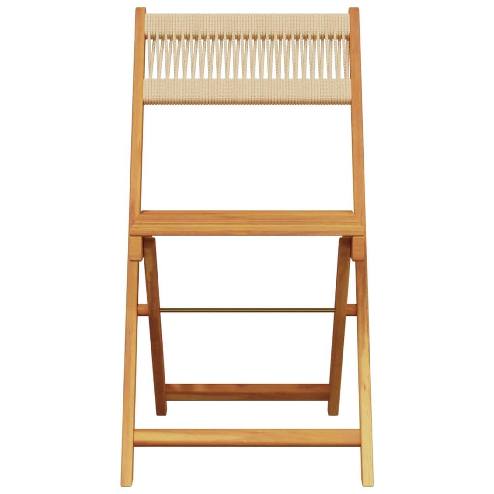 Voir la diapositive 5 : VIDAXL Chaises de bistrot lot de 2 beige bois d'acacia et corde