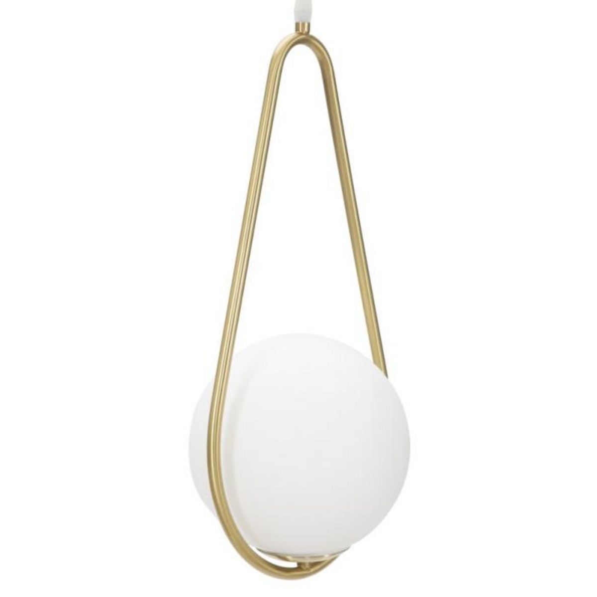 Paris Prix Lampe Suspension Sphère  Glamy Drop  46cm Blanc & Or