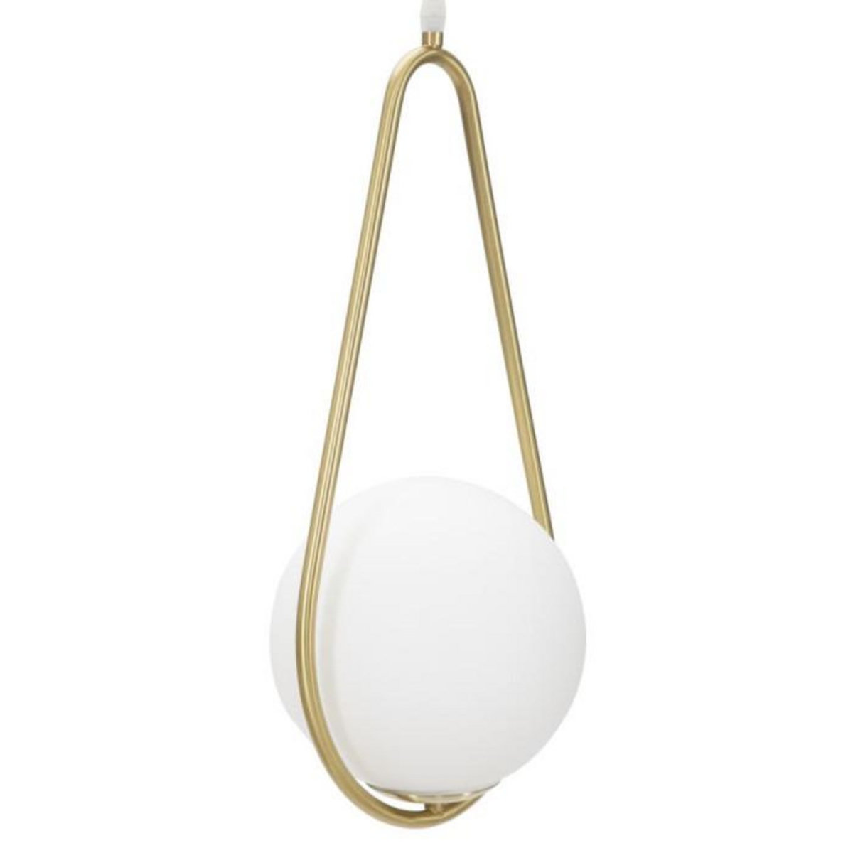 Paris Prix Lampe Suspension Sphère  Glamy Drop  46cm Blanc & Or