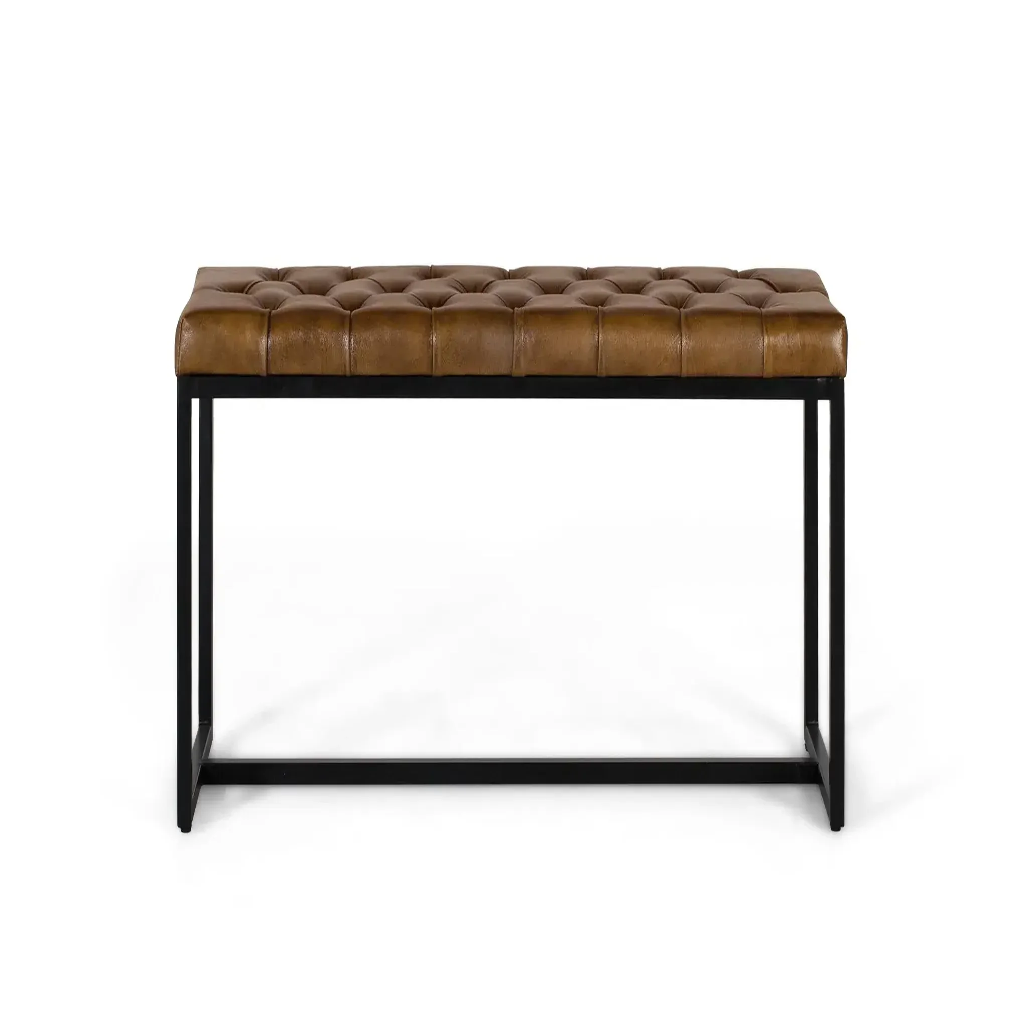 GINER Y COLOMER SL Banc en cuir 96 cm style industriel moderne
