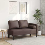 VIDAXL Chaise longue avec coussins marron similicuir