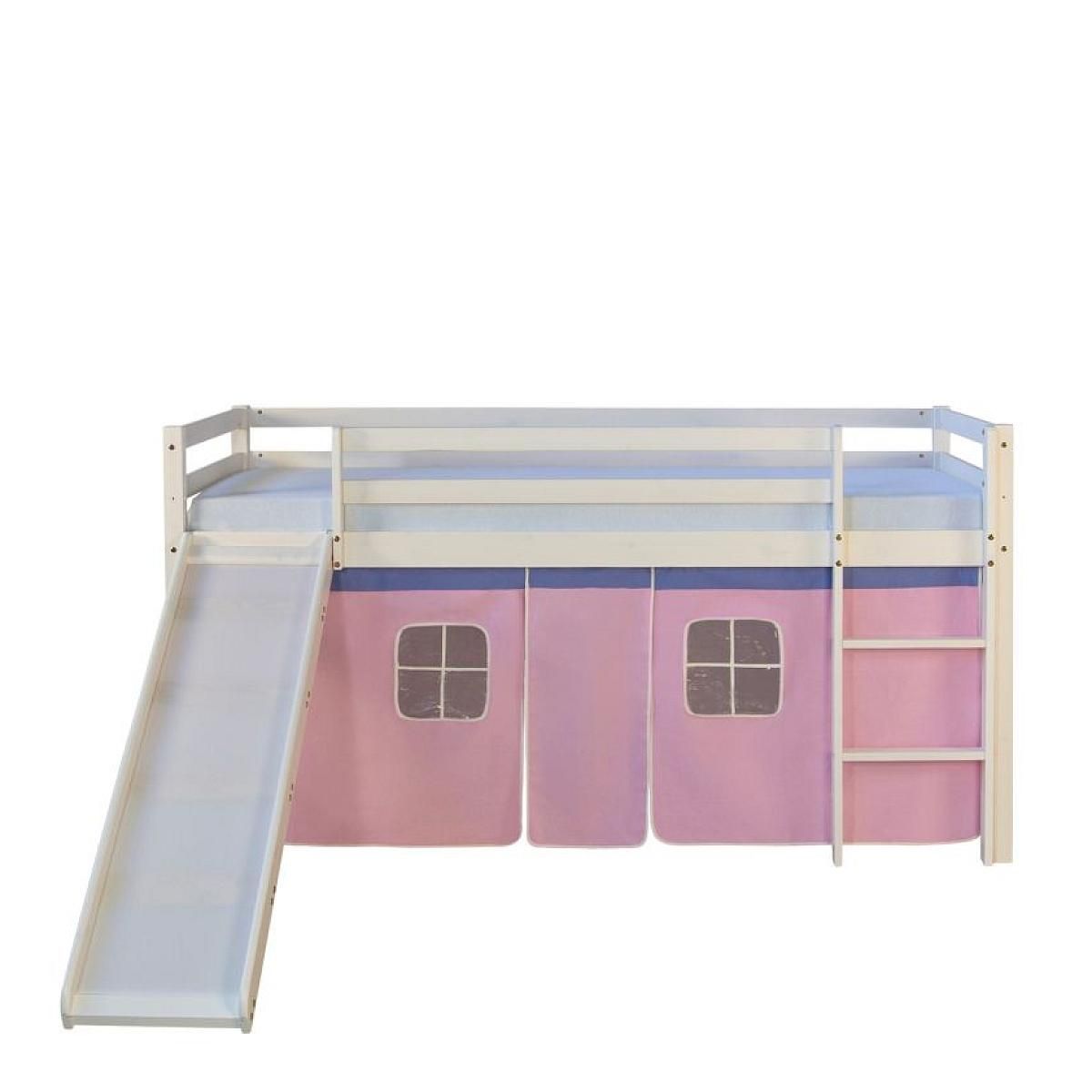 HomeStyle4U Lit mi-haut 90x200 cm rose sommier matelas