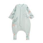 Petit Béguin Turbulette TOG2 en velours avec pieds retroussables et manches amovibles Dina. Coloris disponibles : Bleu