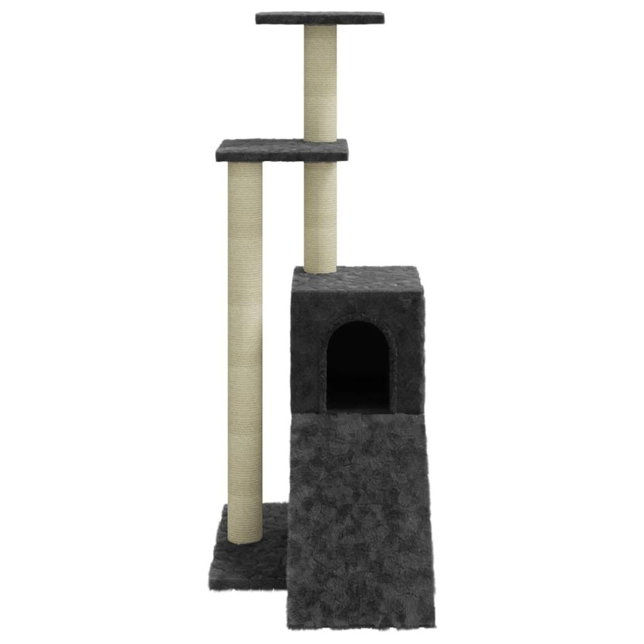 Voir la diapositive 5 : VIDAXL Arbre a chat avec griffoirs en sisal Gris fonce 92 cm