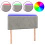 Voir la diapositive 2 : VIDAXL Tete de lit a LED Gris clair 90x5x78/88 cm Velours