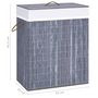 Voir la diapositive 6 : VIDAXL Panier a linge avec 2 sections bambou gris 100 L