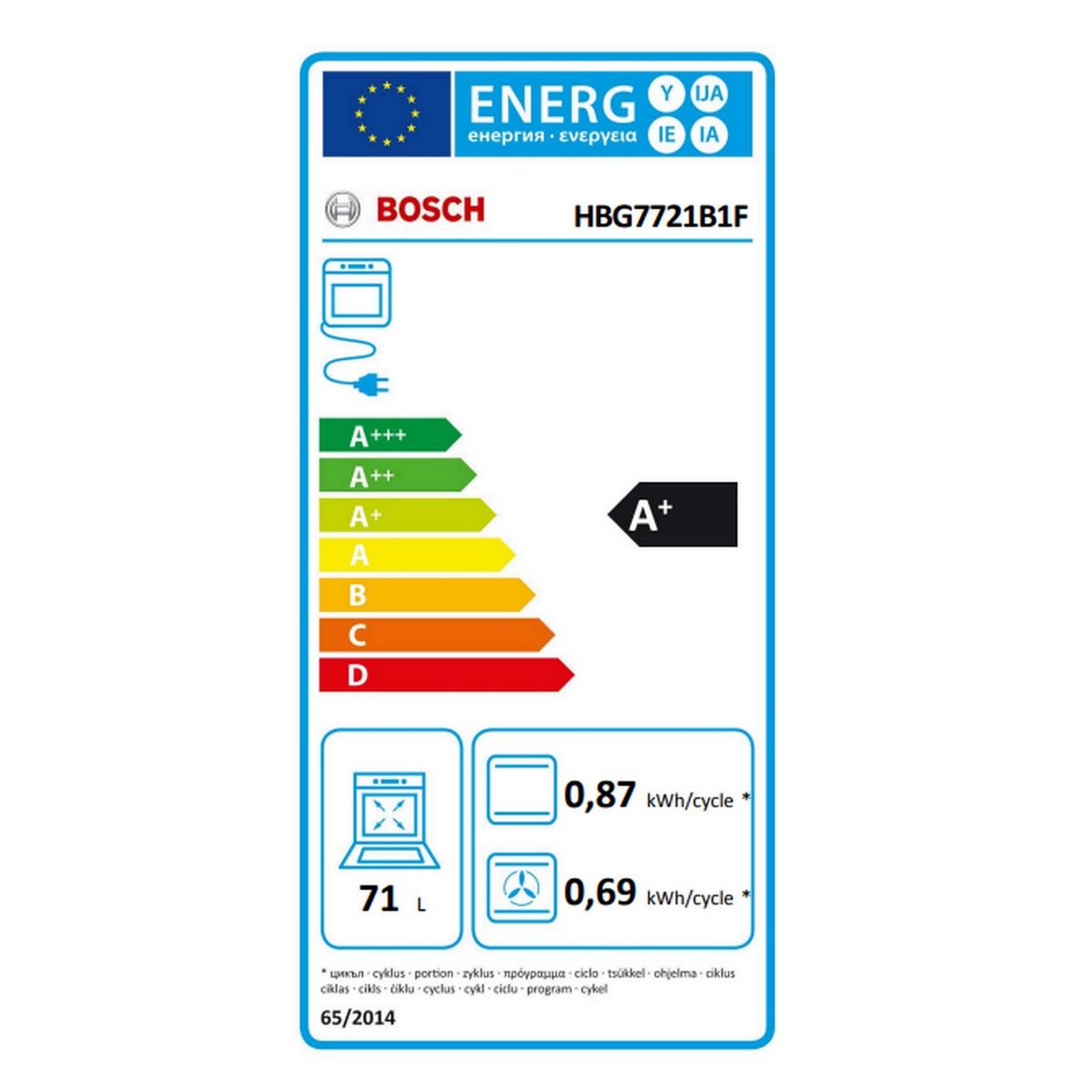 Voir la diapositive 2 : BOSCH Four intégrable multifonction 71l 60cm pyrolyse - hbg7721b1