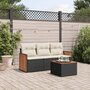 Voir la diapositive 1 : VIDAXL Salon de jardin 4 pcs avec coussins noir resine tressee