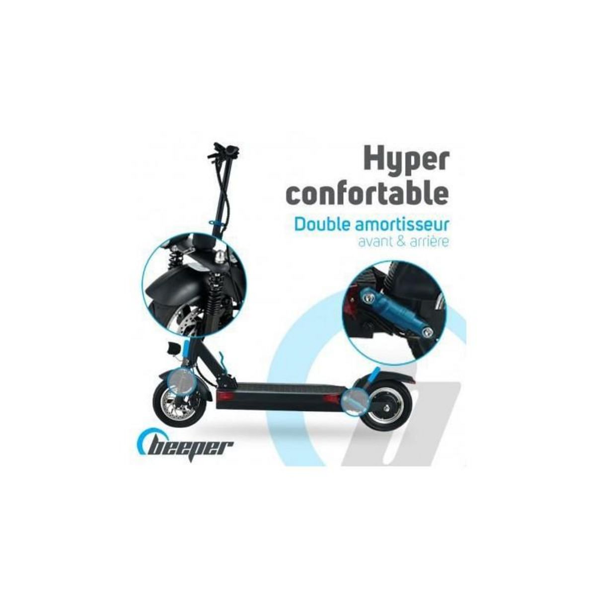 BEEPER Trottinette electrique - BEEPER - MAX FX10-G2-26 - 500W - 10 pouces - Adulte - 48V - 26Ah