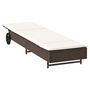 Voir la diapositive 4 : VIDAXL Chaise longue avec roues et coussin marron resine tressee